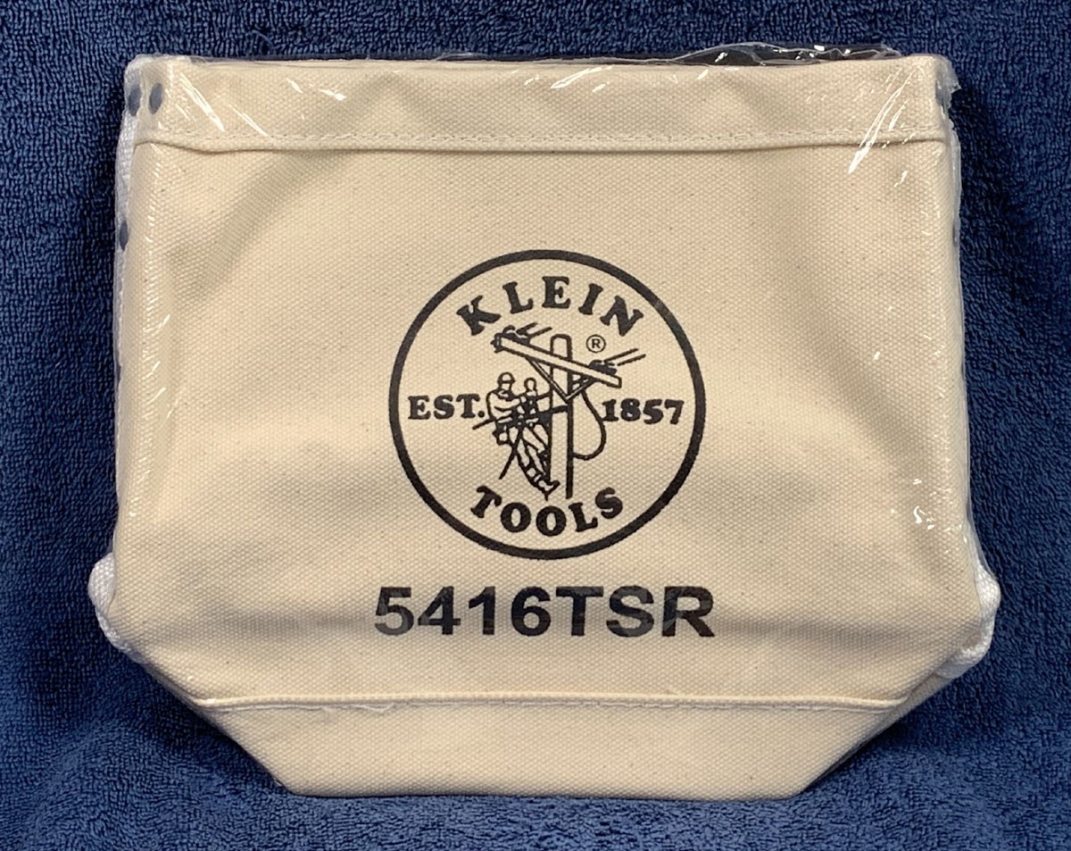 Klein Tools 5416TSR Canvas Tool Bag Bolt Bag Bull Pin Loops Drain Holes