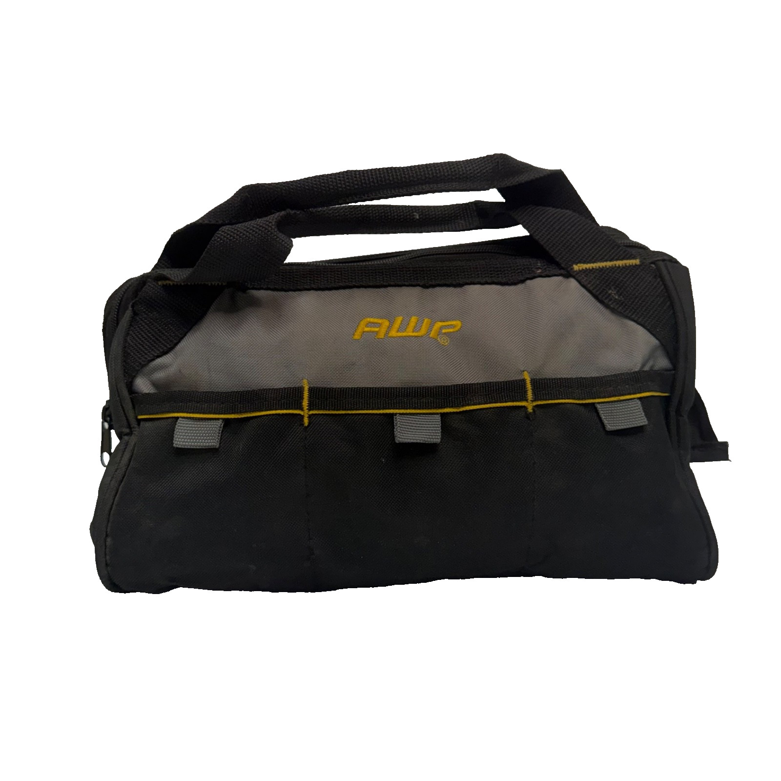 AWP 0552595 13″ Tool Bag Gray Black Yellow 3 Pocket Heavy Duty Storage