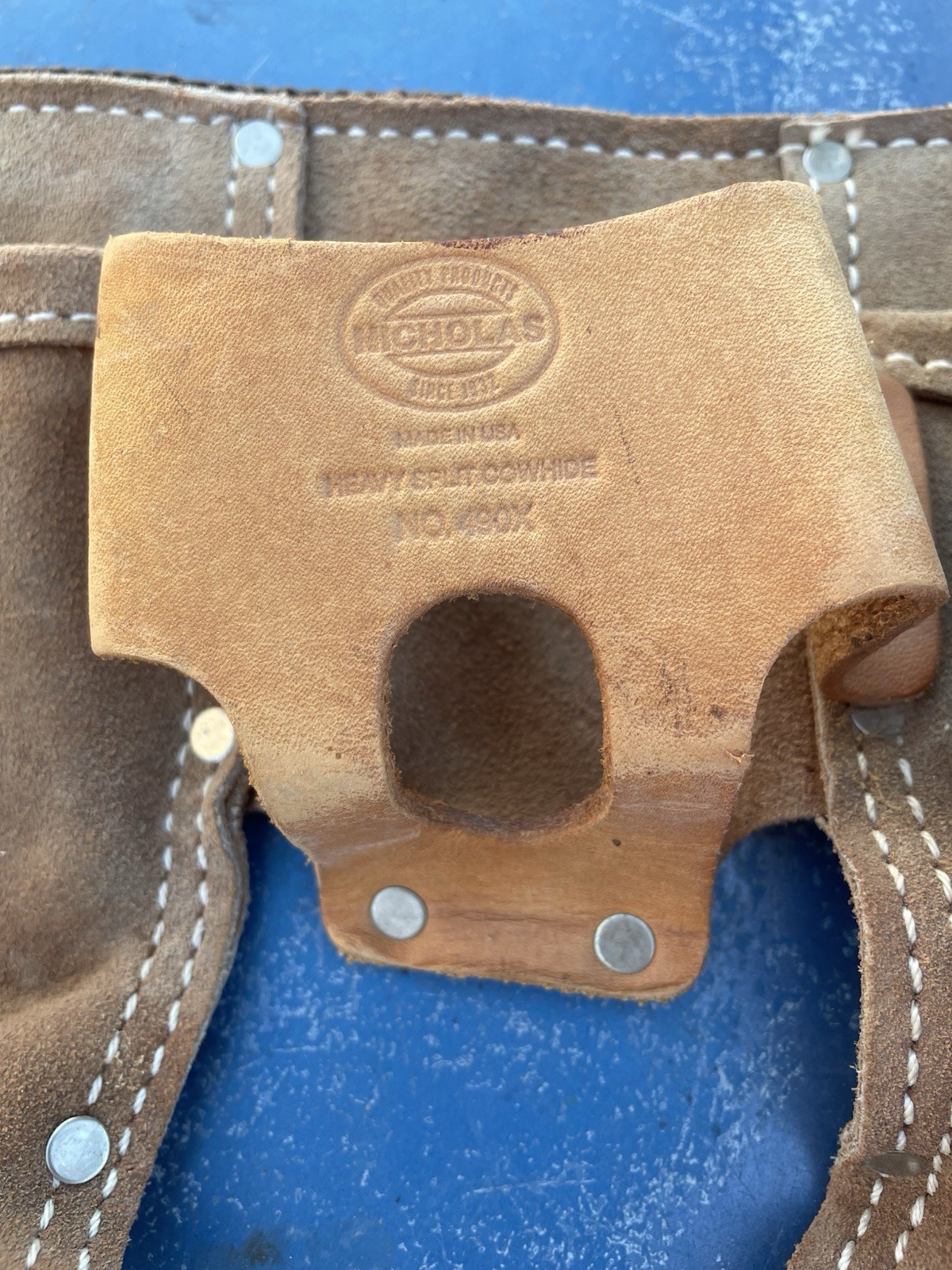 Nicholas Heavy Split Cowhide No. 490X Tool Belt – USA Vintage Carpenter’s Belt