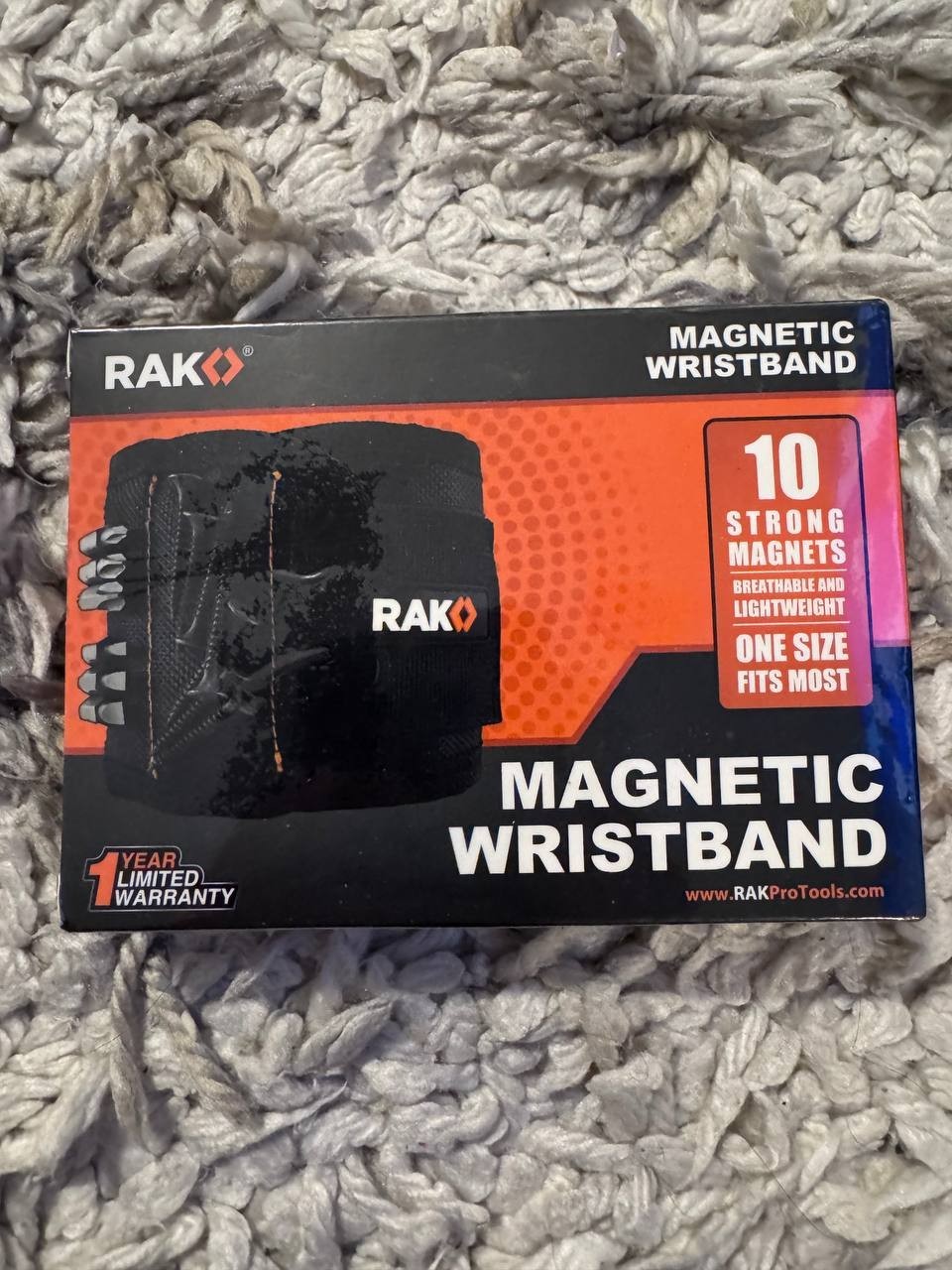 RAK Magnetic Wristband 10 Strong Magnets Holds Screws Nails Drill Bits Tool New