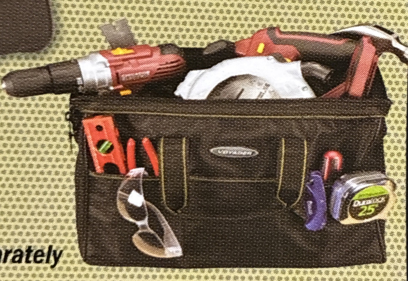 New Voyager Black 15” Tool Bag 15″x10″x9″ 6 Exterior And 8 Interior Pockets NWT