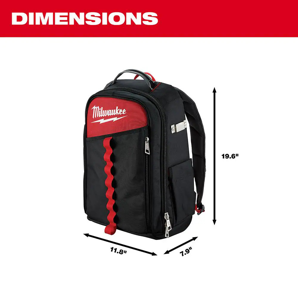 14 In. Low Profile Backpack with 12 In. Zipper Tool Bag in Multi-Color (3-Pack)