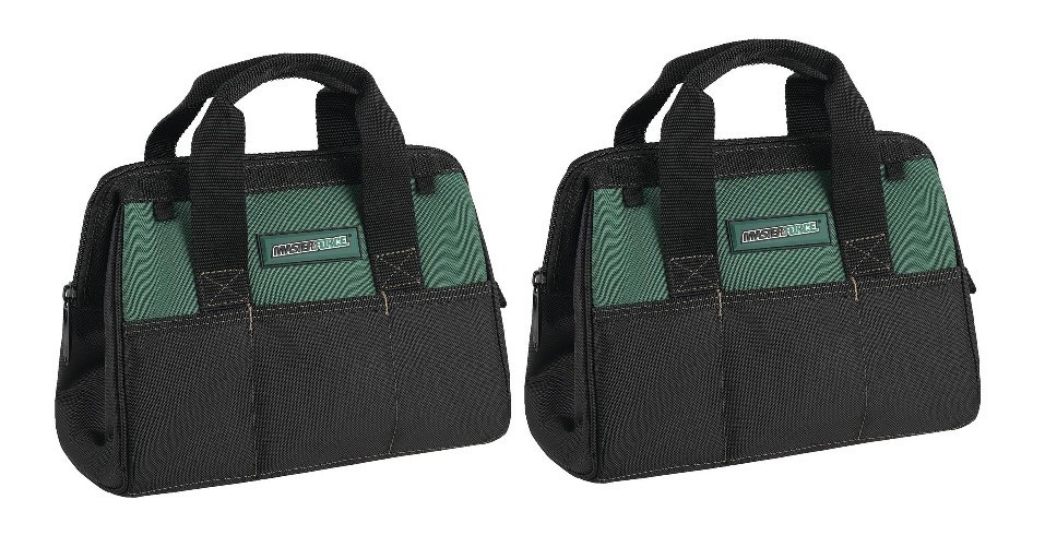 TWO PACK Masterforce 12-Inch 3-Pocket Zippered Tool Bag – NEW ITEMS
