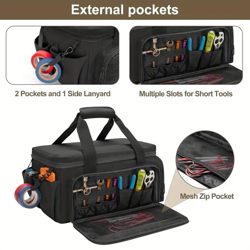 14″Durable Heavy Duty Durable Portable Tool Storage Bag Organizer,Large capacity