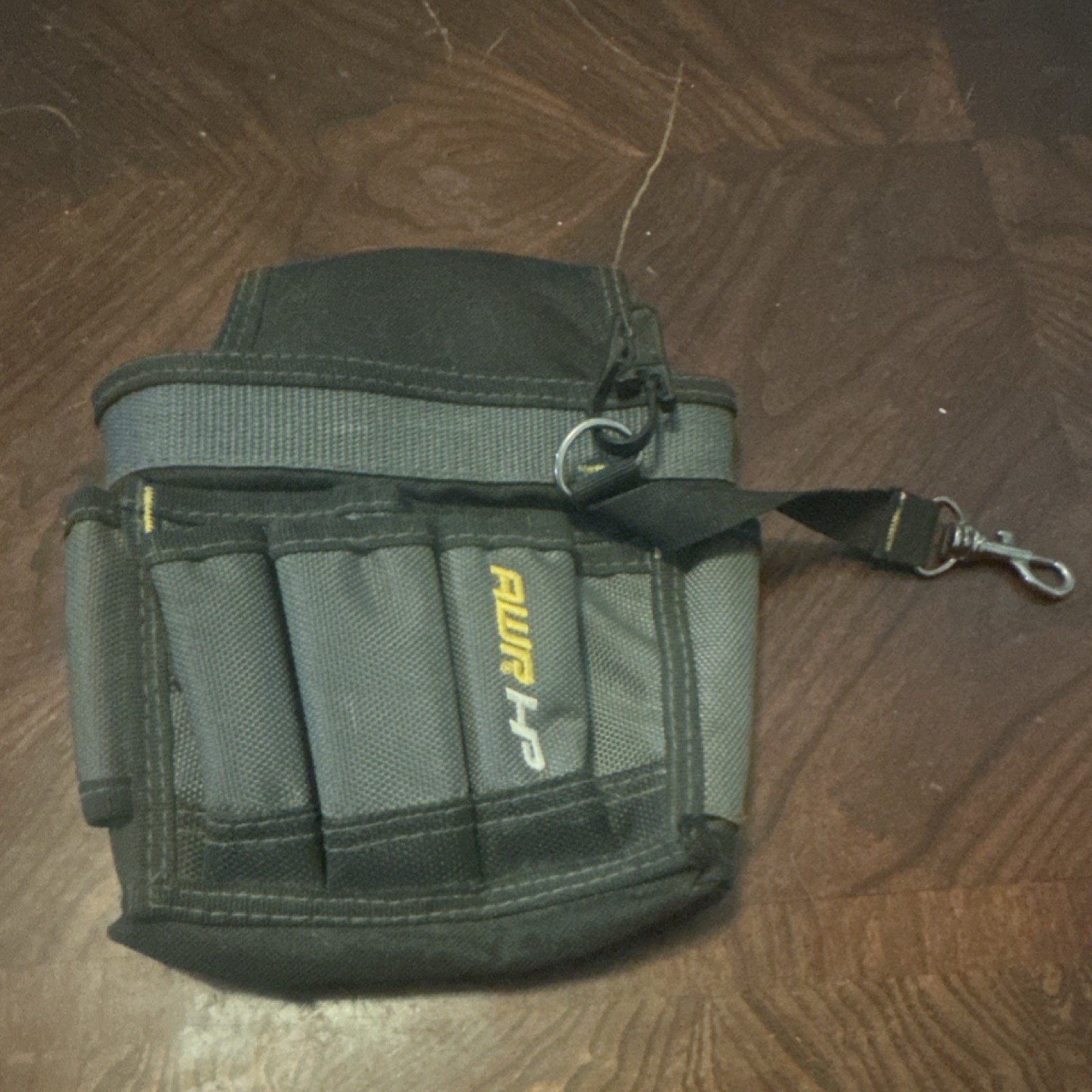 AWP HP Adjustable Tool Pouch Black Gray with Multiple Compartments