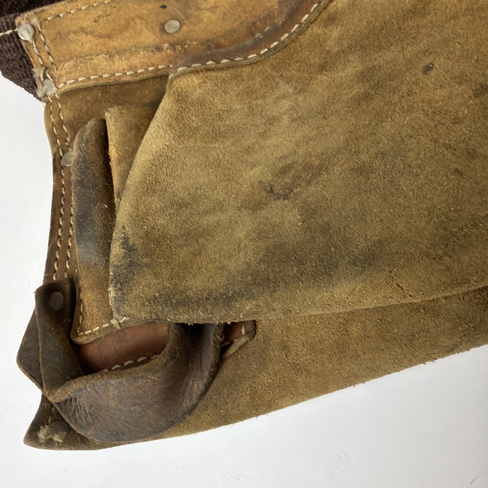 Nicholas Heavy Split Cowhide Tool Belt USA Made Sturdy Vintage Carpenters Belt