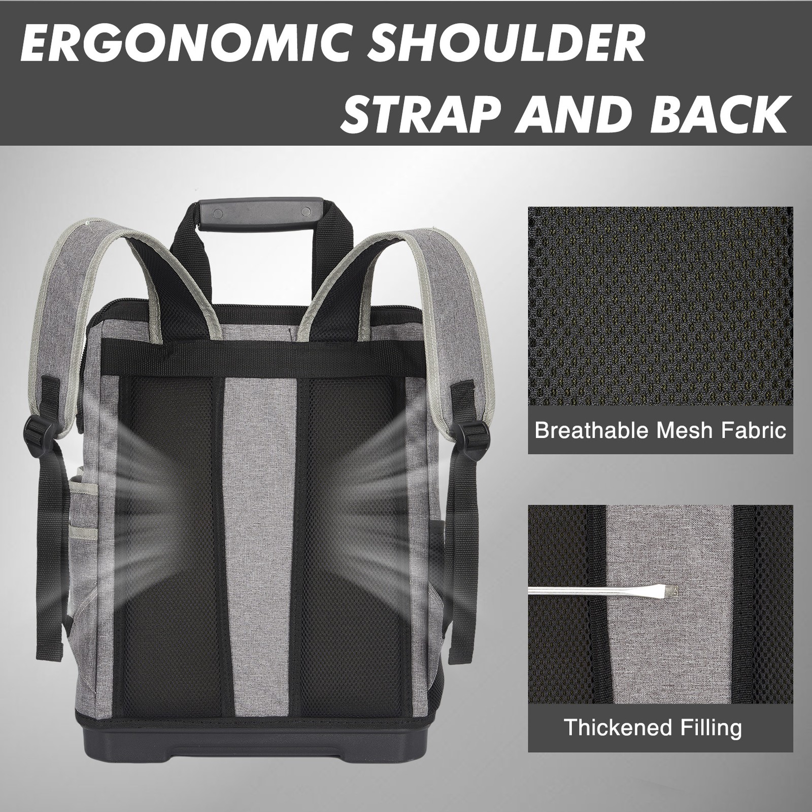 Heavy Duty Tool Backpack 1680D Oxford 12 Pockets Waterproof Base Electrician Bag