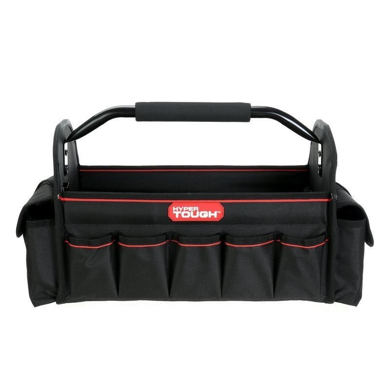 Tote Portable Tool Bag 20 Pockets Steel Handle Organizer 16 inch Open Top Tool