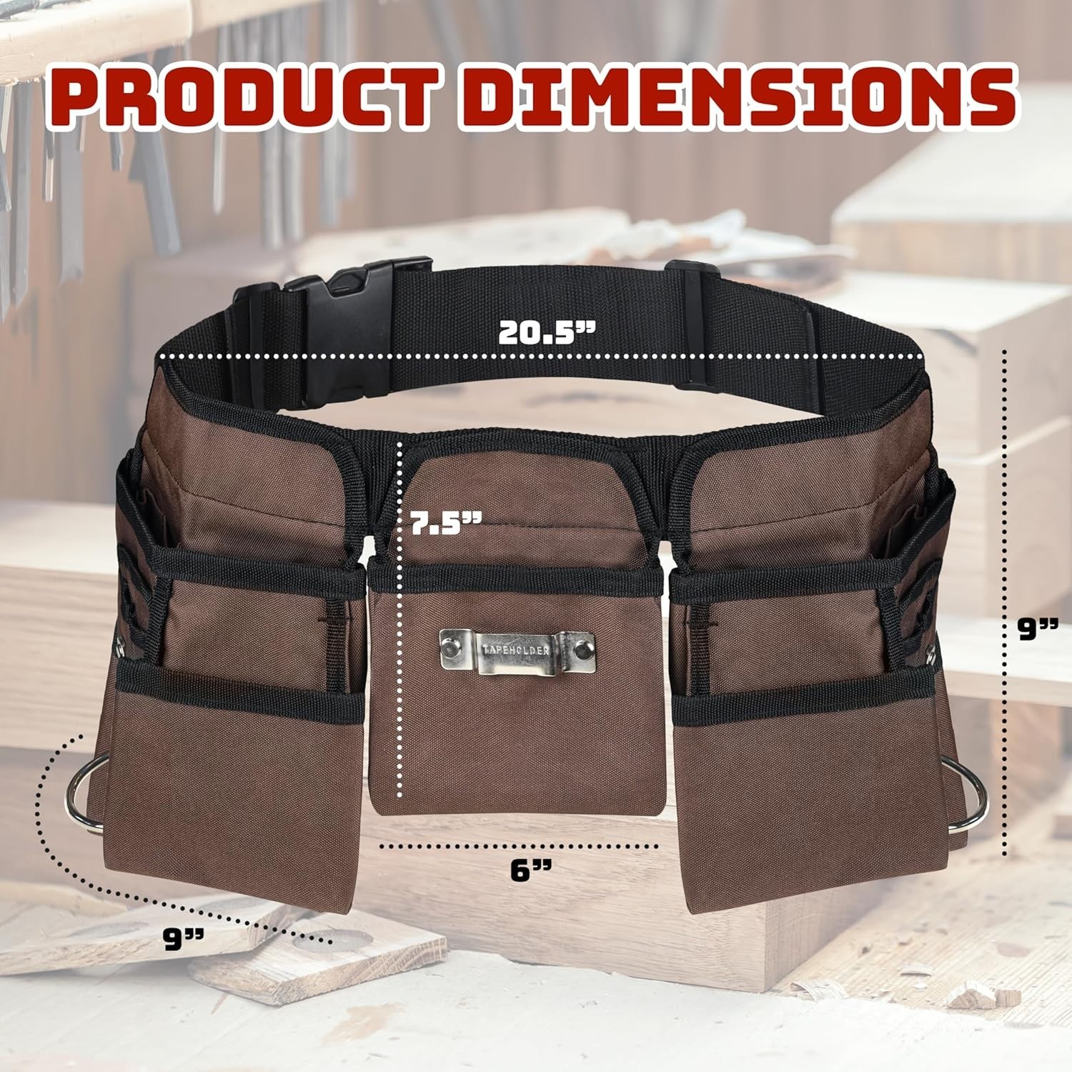 Durable Polyester Tool Belt Apron with Buckle Closure