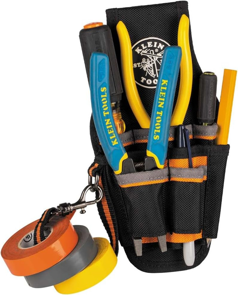 5240 Tool Pouch, Tradesman Pro Maintenance Tool Pouch with 9 Pockets, Tape Thong