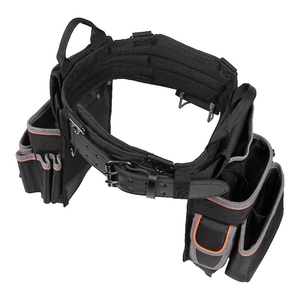 Klein Tools 55427 Black Ballistic Nylon Tool Belt, 26 Pockets, 55427