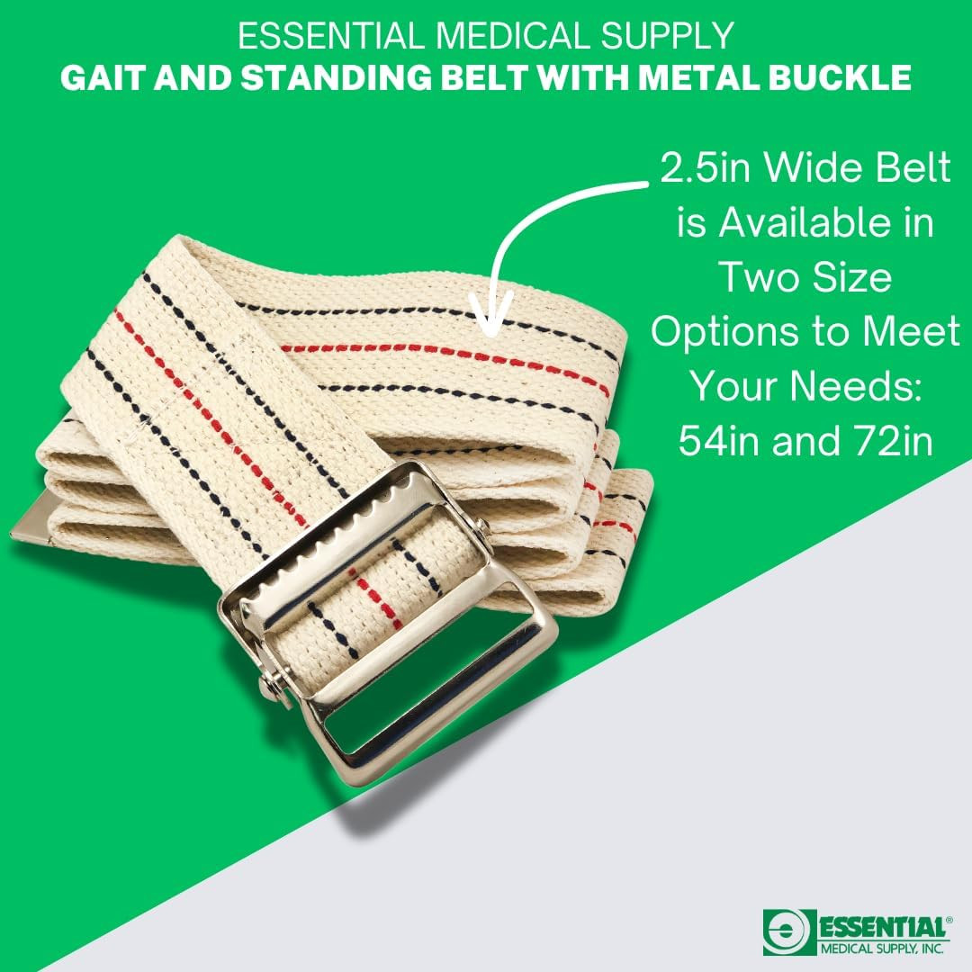 Essential Supply Cotton Blend Walking Gait and Standing Belt – Secure Metal Buc