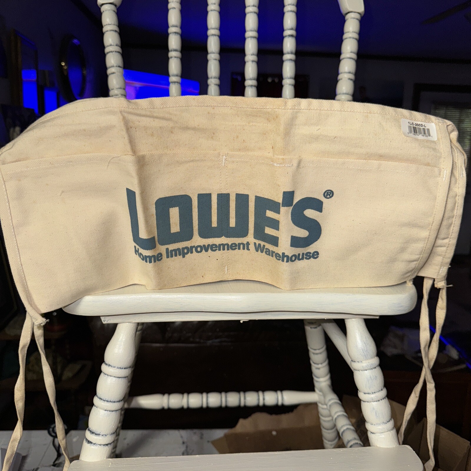 Lowe’s Cloth Waist Apron Nail/Tool Bag 2 Pouch Pocket Cotton White Canvas
