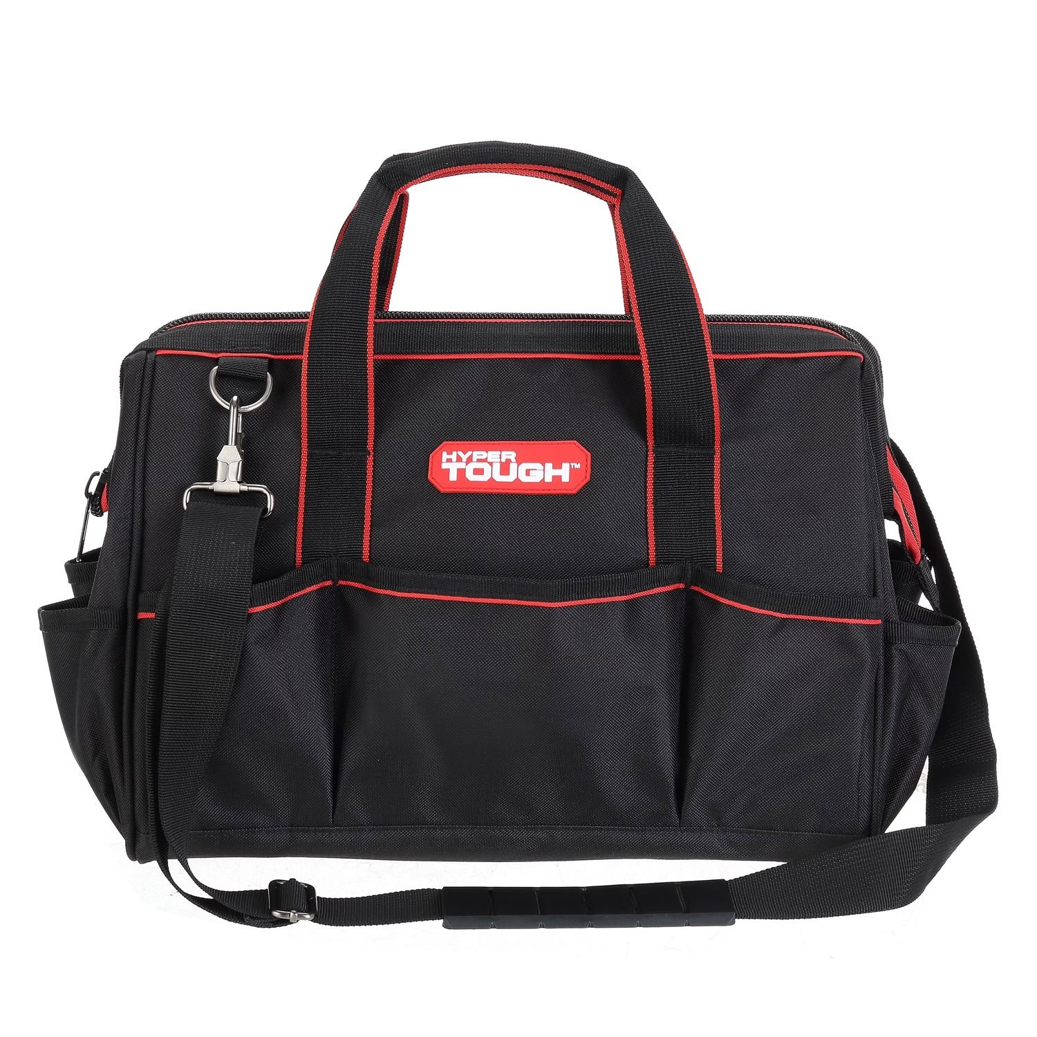 Hyper Tough 15″ Large Mouth Tool Bag Heavy Duty Wide Open Storage Organizer