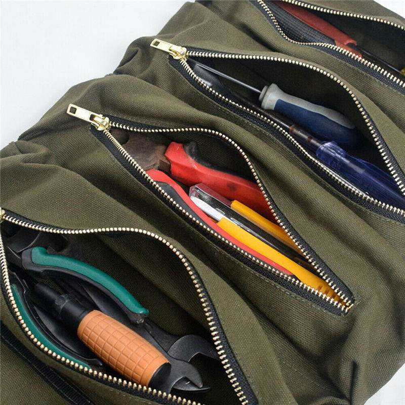 Roll Up Tool Bag Multi-Purpose Pouch Wrench Organizer Small Shoulder Tool Bag