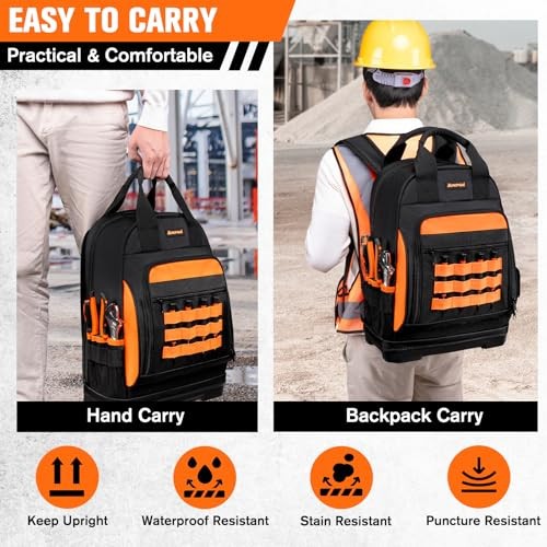 AUROPEAK, 77 Pkt, Heavy Duty, 1680D, Water Resistant Technician Tool Backpack