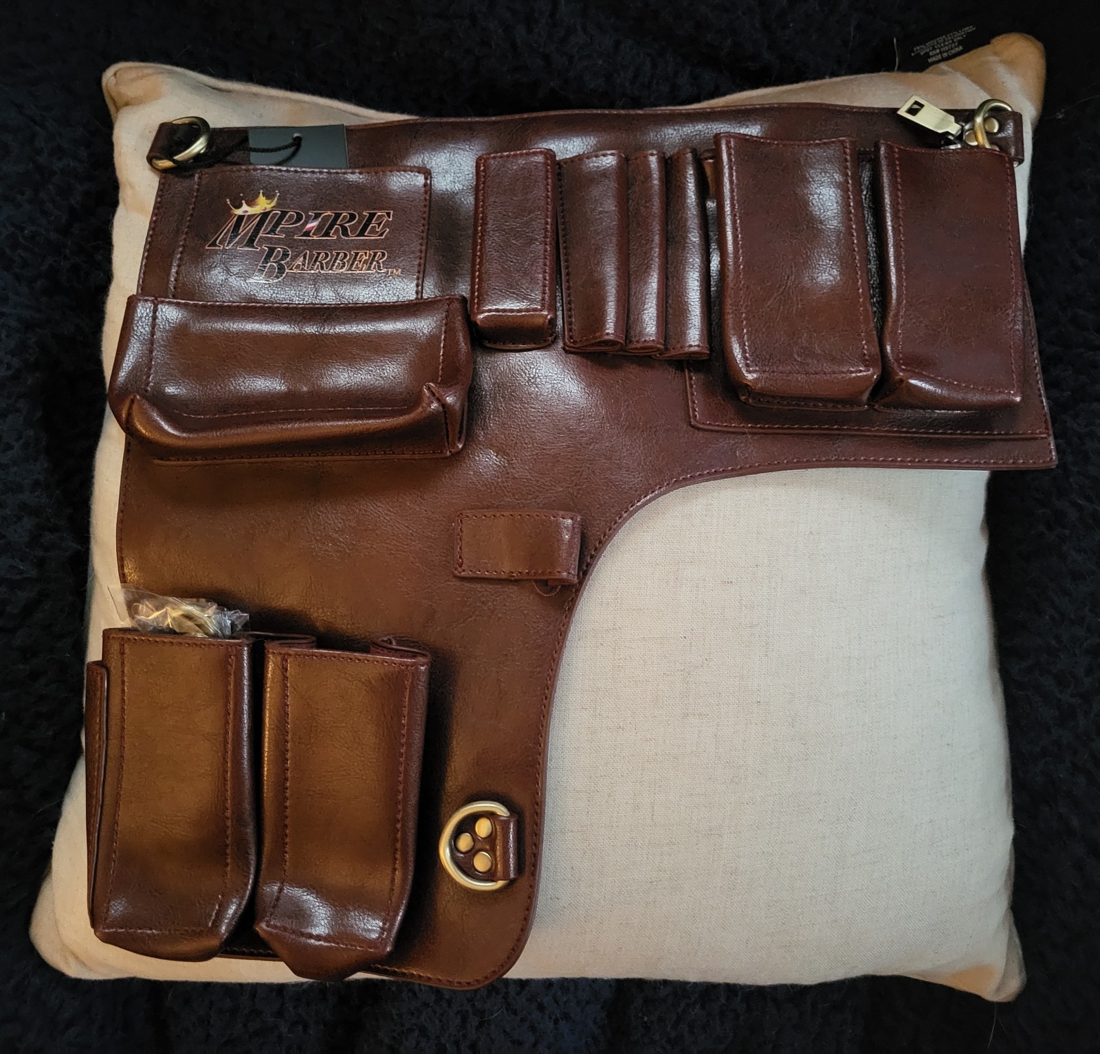 Professional Barber Bag Hair Stylist Belt Bag Tool Bag Natural Leather Brown ✂️