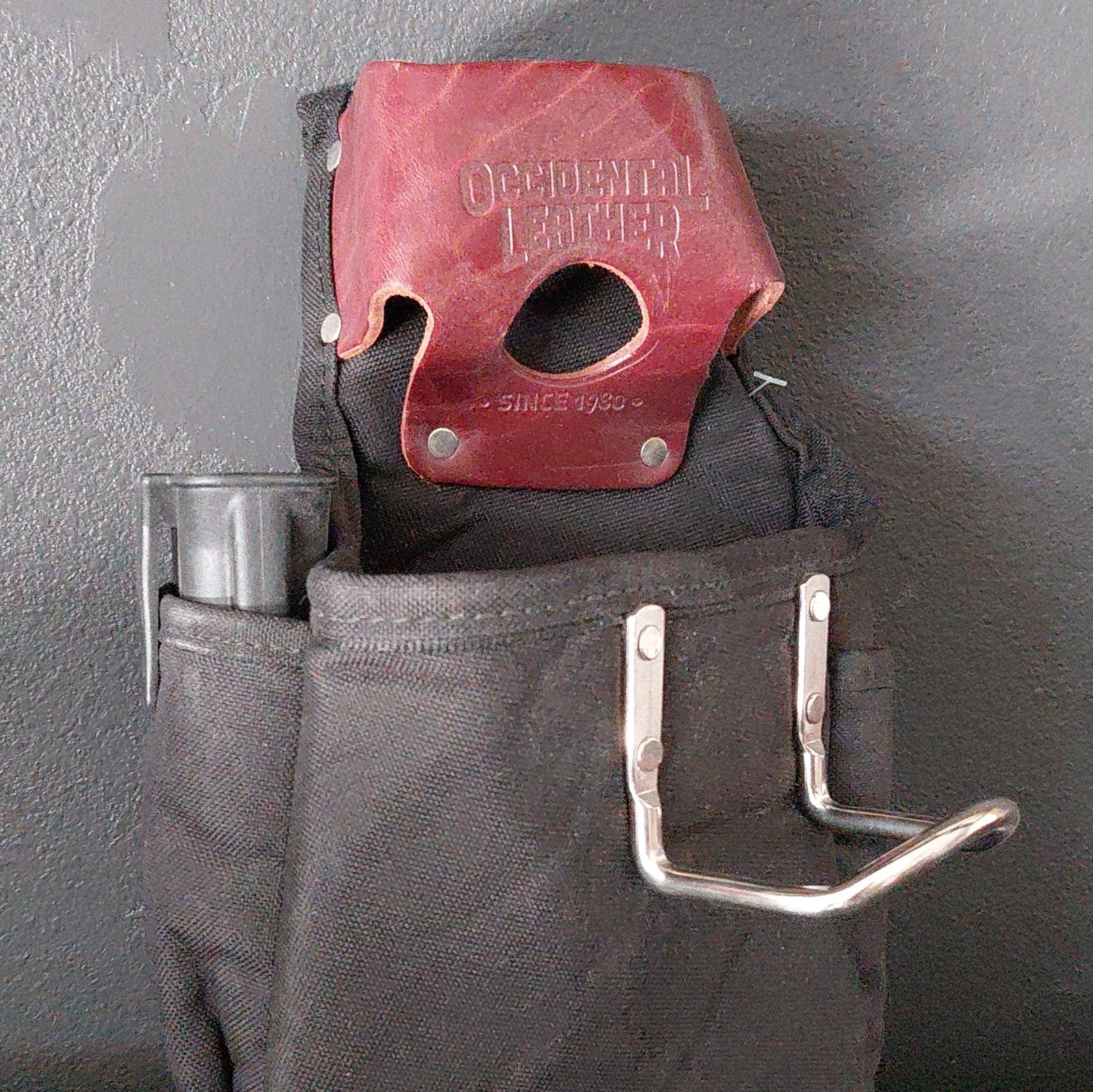Occidental Leather Tool Belt Pouch/Holster Hammer Loop Black/Brown Leather Top