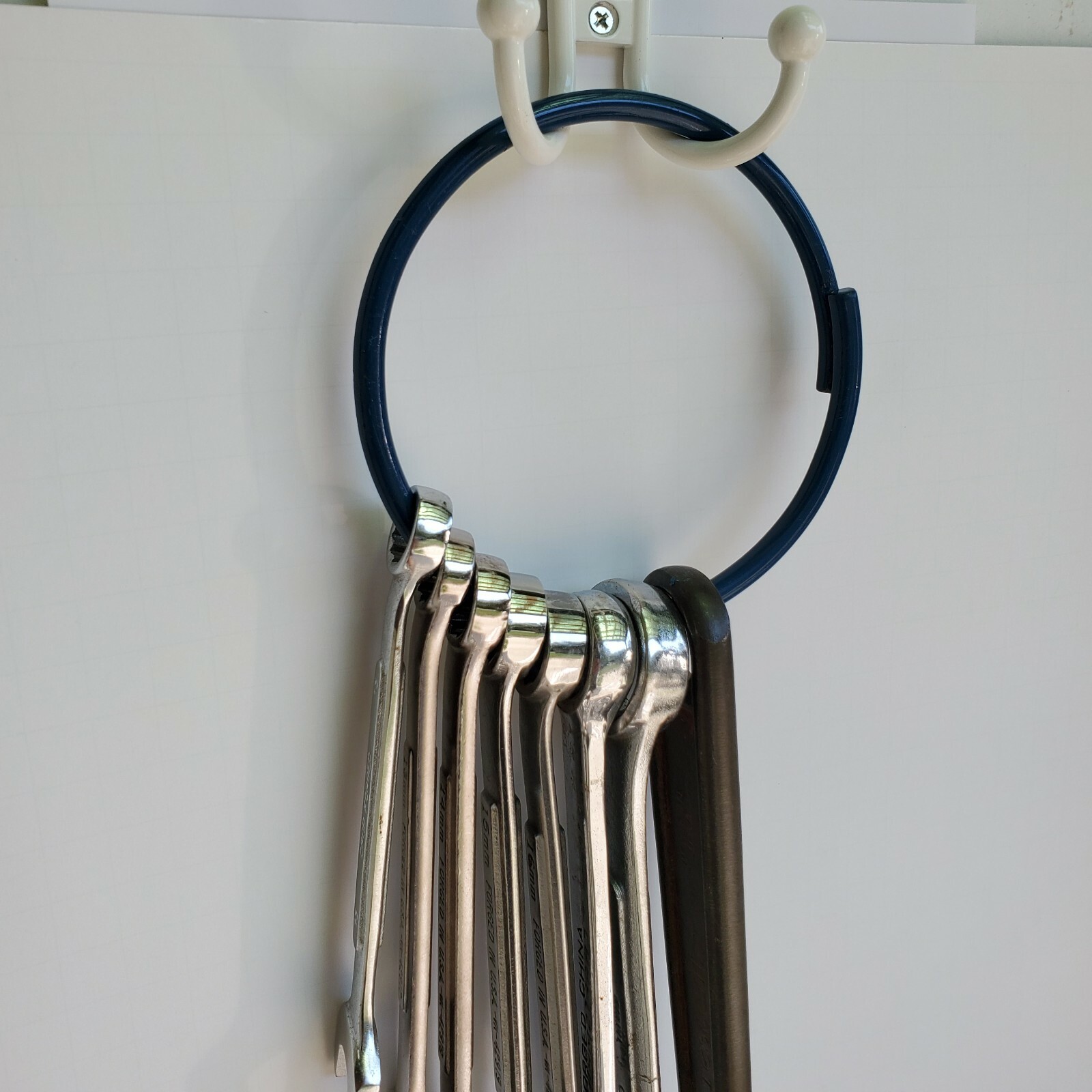 Wrench ring organizer is a heavy duty steel ring with multiple uses(3 piece set)