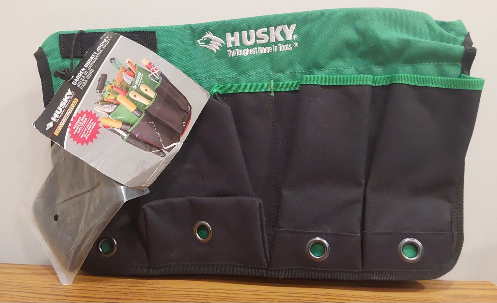 Garden Bucket Jockey Tool Bucket Black Green Fabric Multi-Pockets