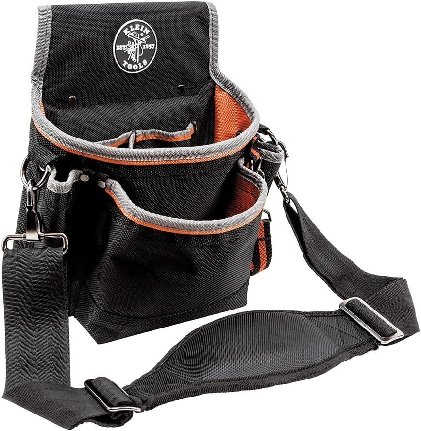 Klein Tools 5243 Tradesman Pro 15-Pocket Pouch with Padded Strap and Tape Thong