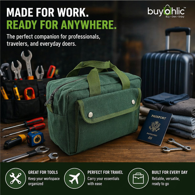 Canvas Military Duffle Bag Water-Resistant Double Zipper Heavy Duty-USA STOCK