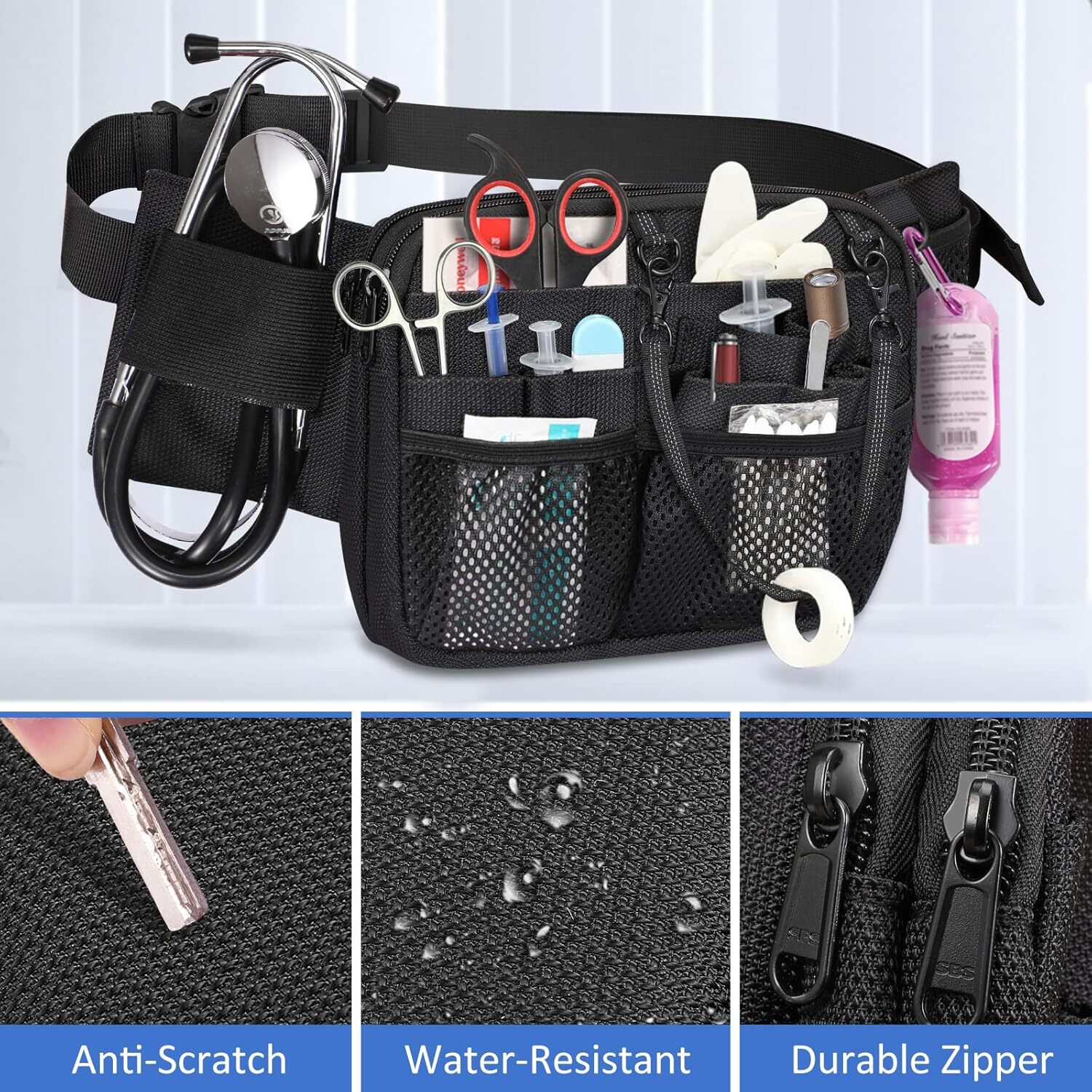 Nurse Fanny Pack with Tape Holder Medical Gear Pocket Nursing Organizer Belt Bag