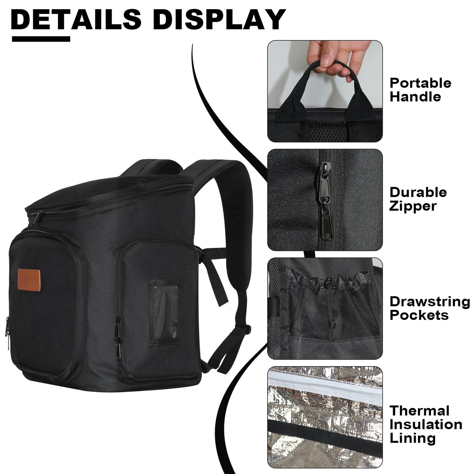 NADAENMF Hairstylist Travel Bag, Heat-Resistant Hair Tools 20L, Black