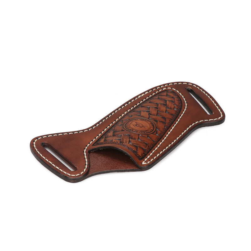 TOURBON Leather Engraved Fixed Blade Knife Sheath Belt Pouch EDC Knives Case