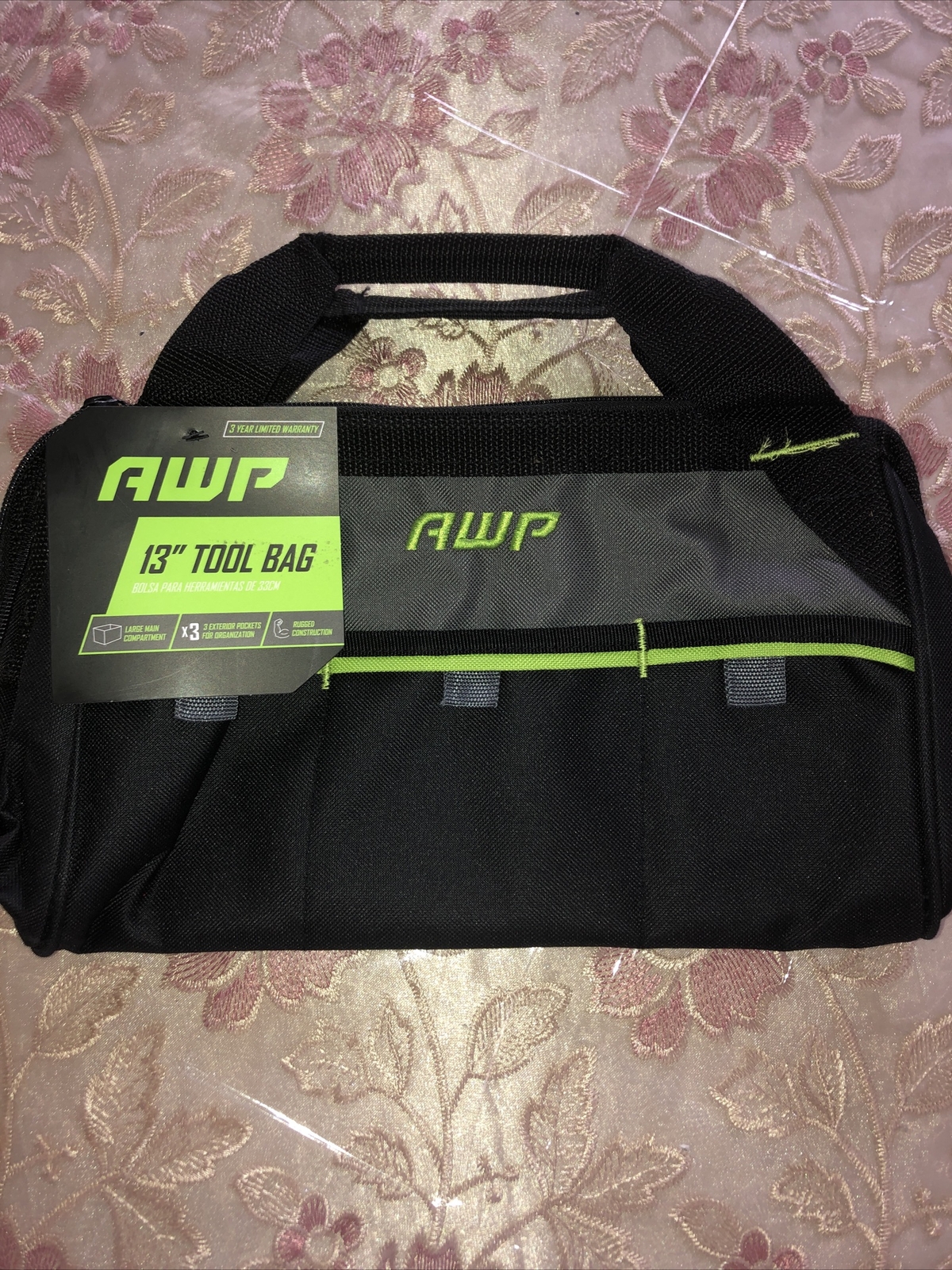 AWP 13” Tool Bag with 3 exterior compartments 600 Denier Construction