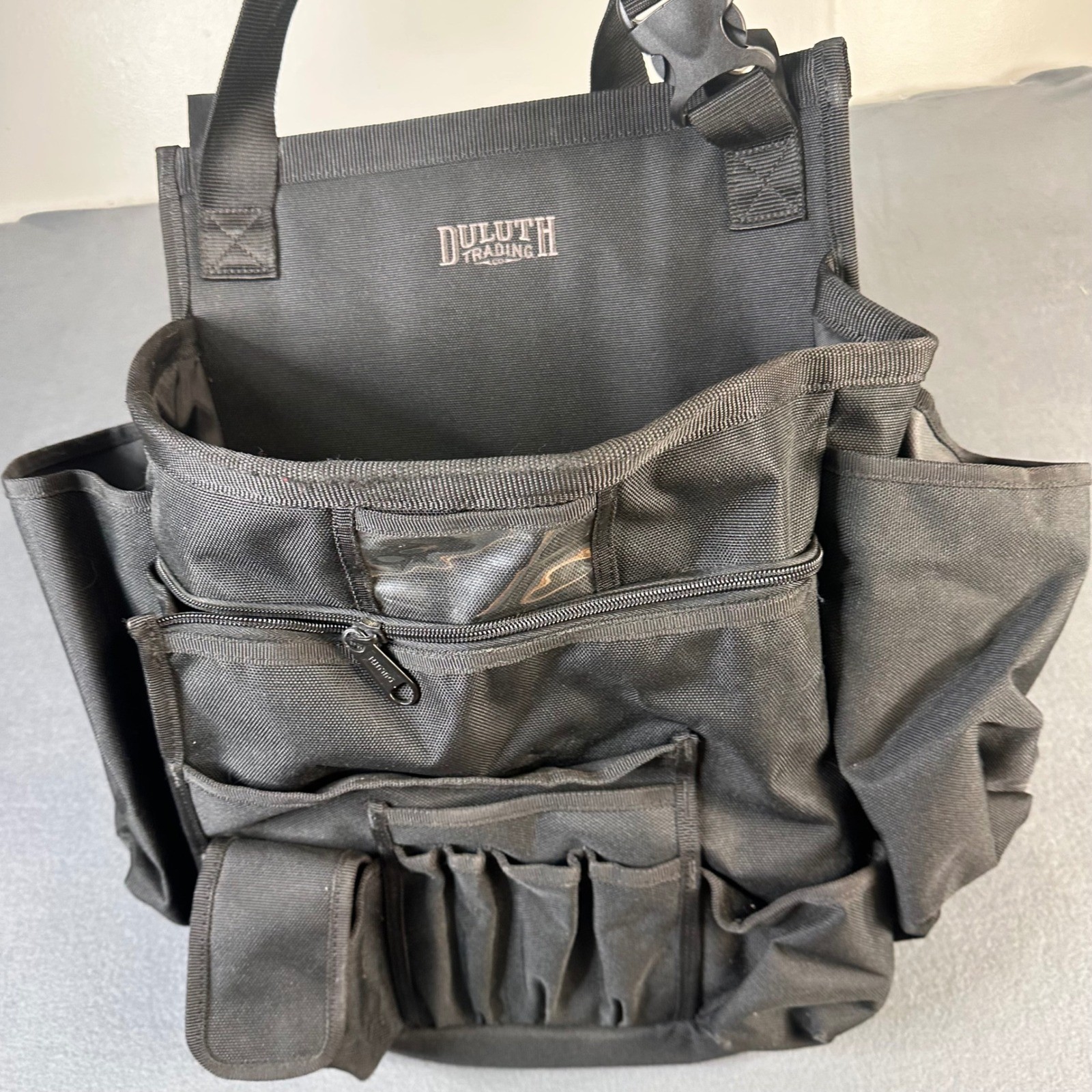 Duluth Trading Co Black Ballistic Nylon Tool Bag Organizer Utility Pouch Multi