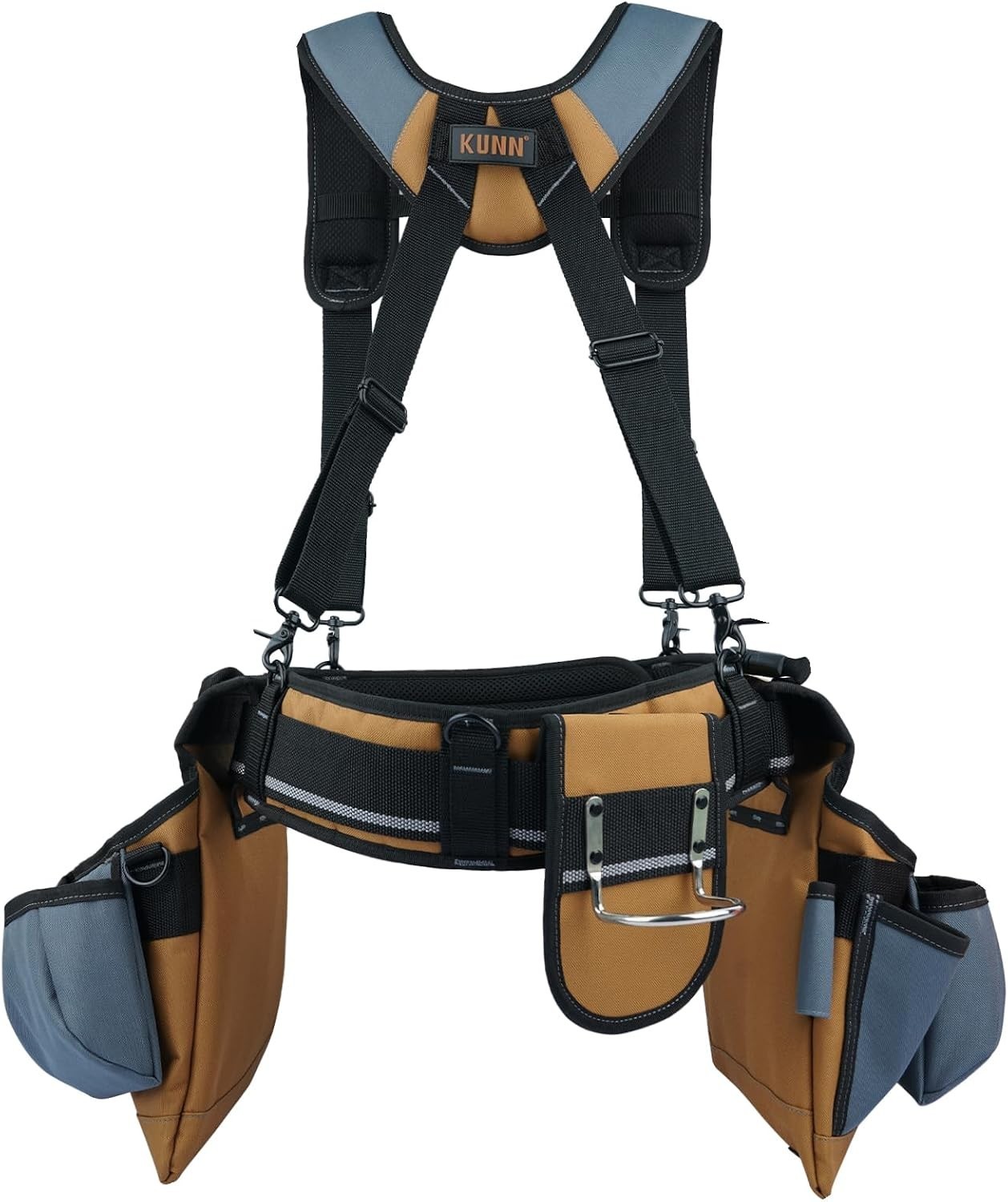 Durable Adjustable Carpenter Tool Rig – Khaki Belt with 6 Pockets (Up to 50 in)