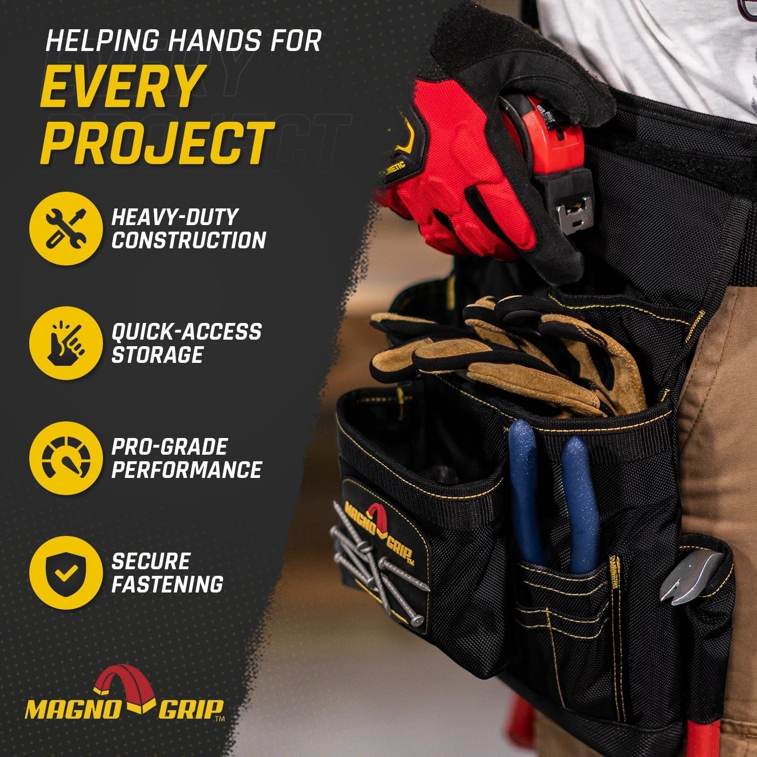 Ergonomic 20-Pocket Builder’s Tool Belt – Magnetic Storage & Comfort Suspenders