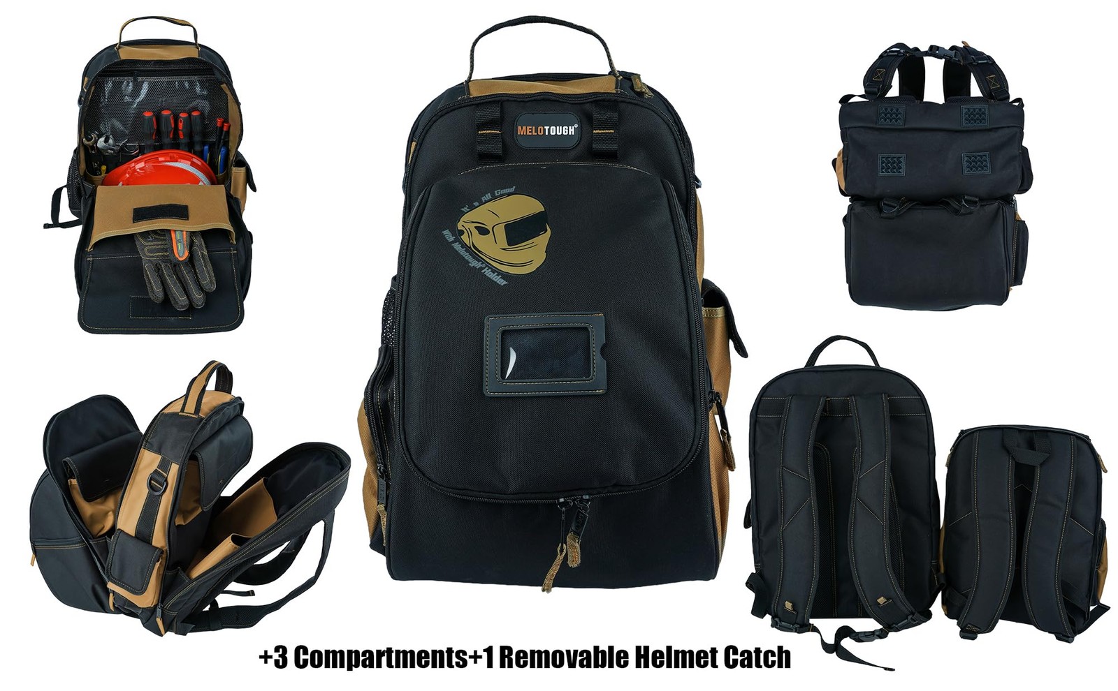 MELOTOUGH Electricians Tool Bag Backpack Welding Helmet Bag Heavy Duty Tool B…