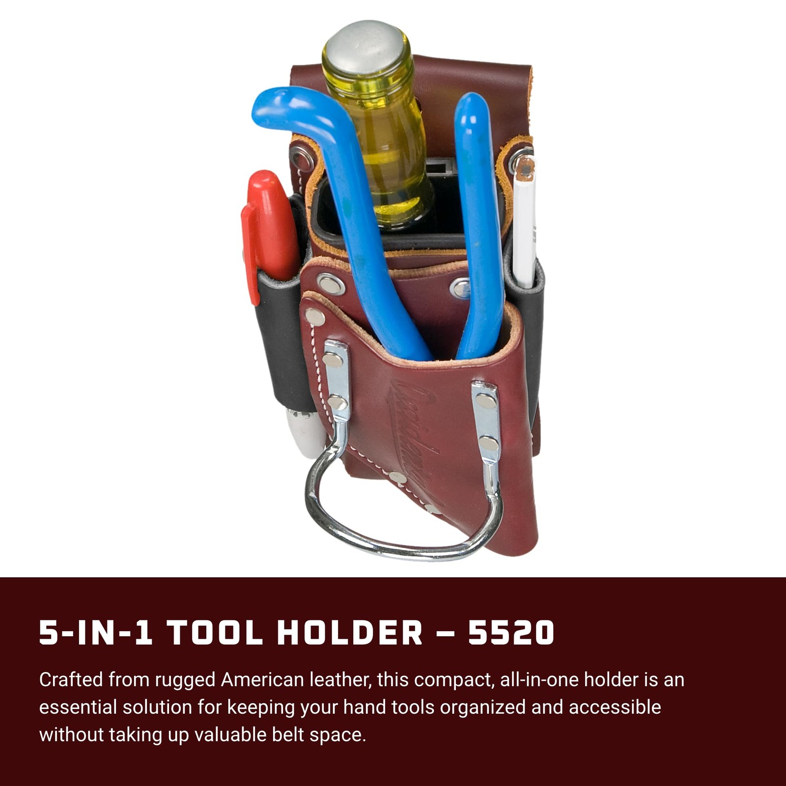 Occidental Leather 5-in-1 Tool Holder, OxyRed – Provides 1, Brown and Black