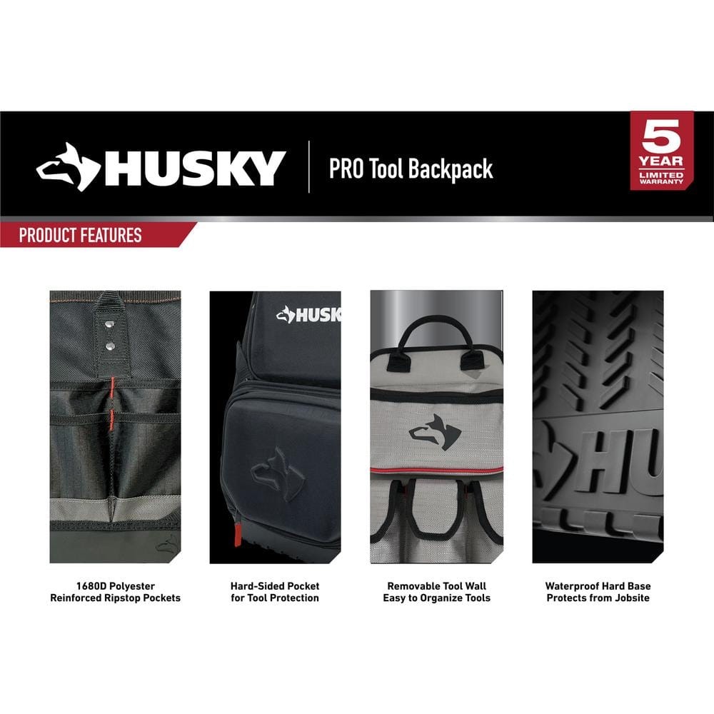 Husky Heavy Duty PRO Tool Backpack