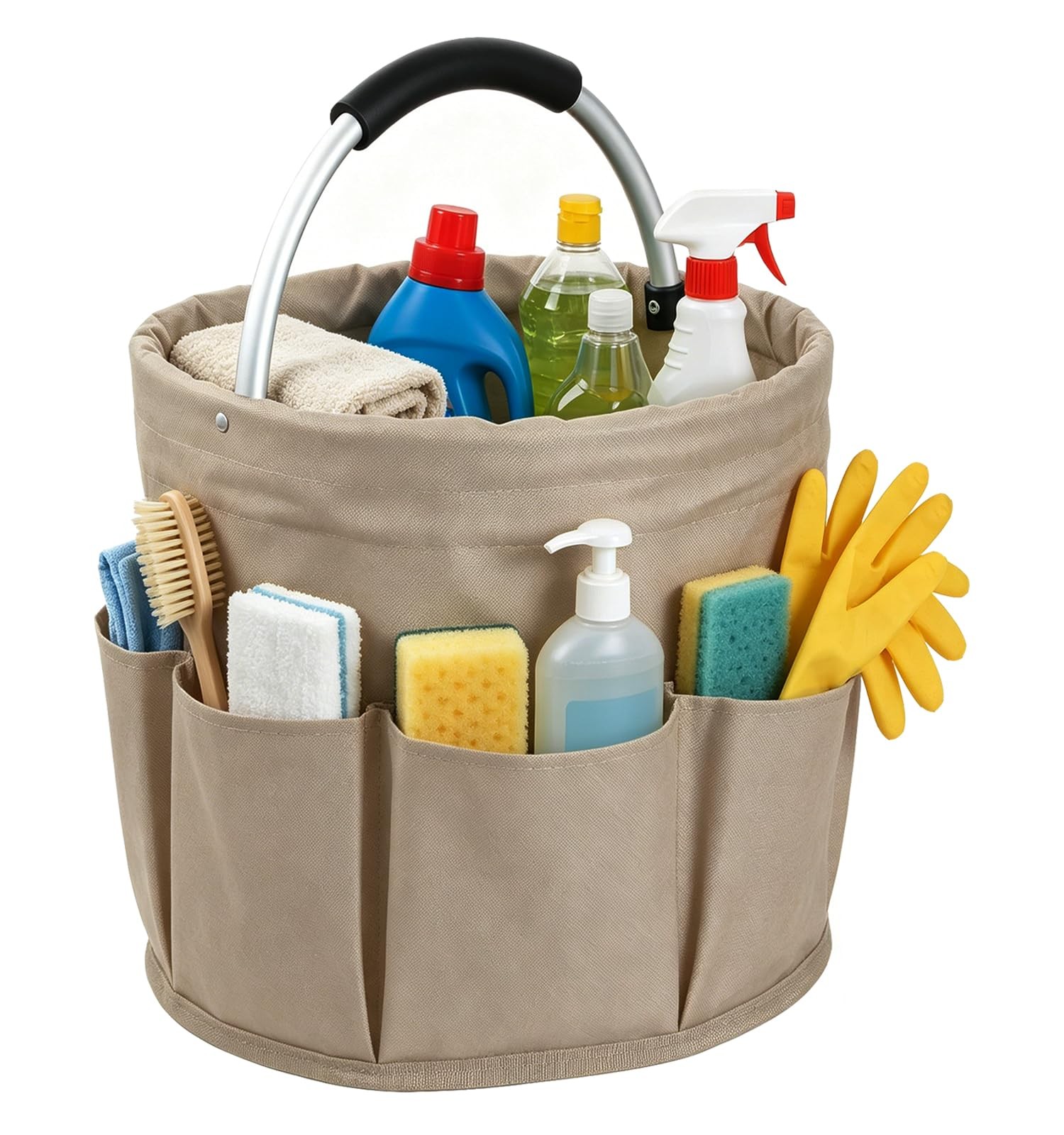 17L Cleaning Supply Caddy with Soft Handle, Portable Shower Caddy in 600D Oxf…