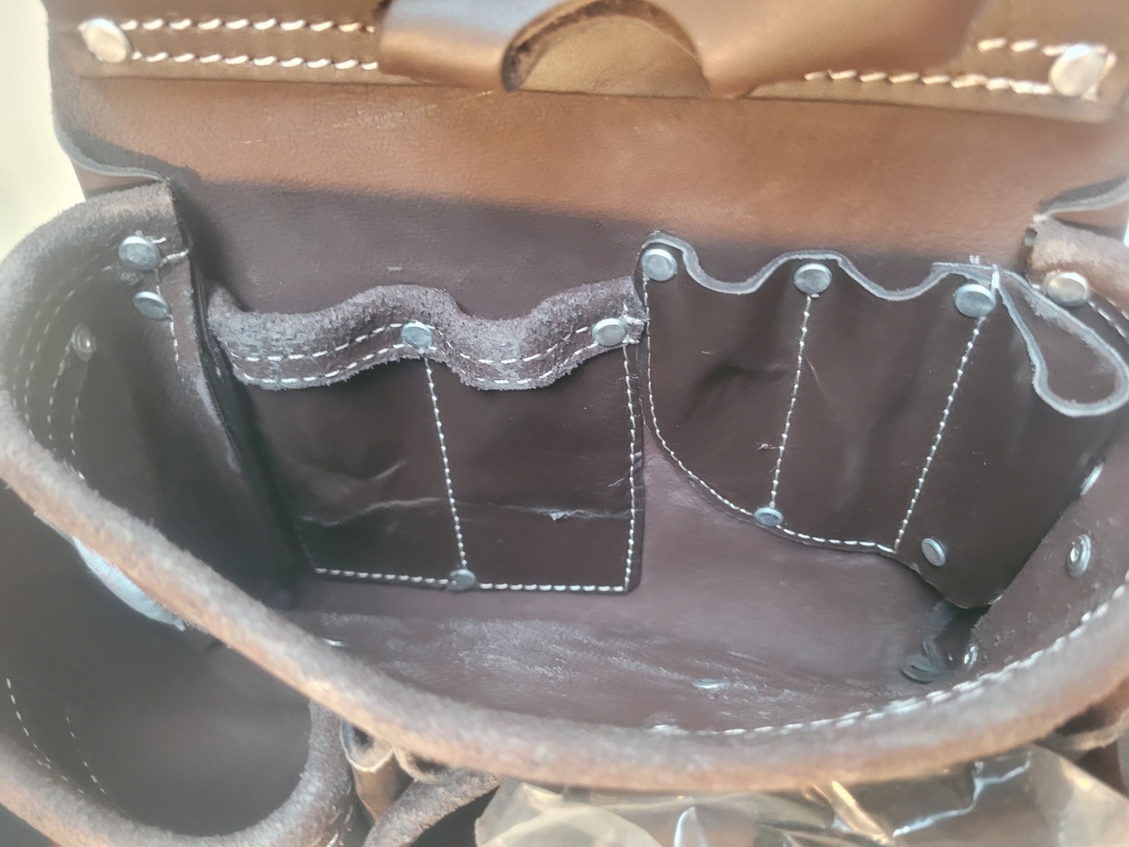 AP-LEATHER PRO-19 100% Genuine Full Grain Leather Tool Belt/Pouch/Bag – Brown