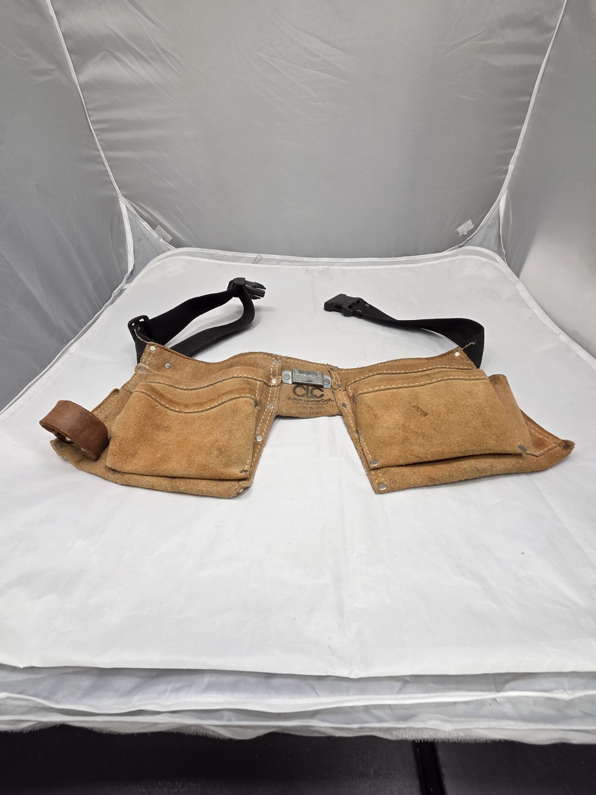 CLC Custom Leather Craft 370X2 Tool Belt Genuine Leather steel Rivets dbl Stich