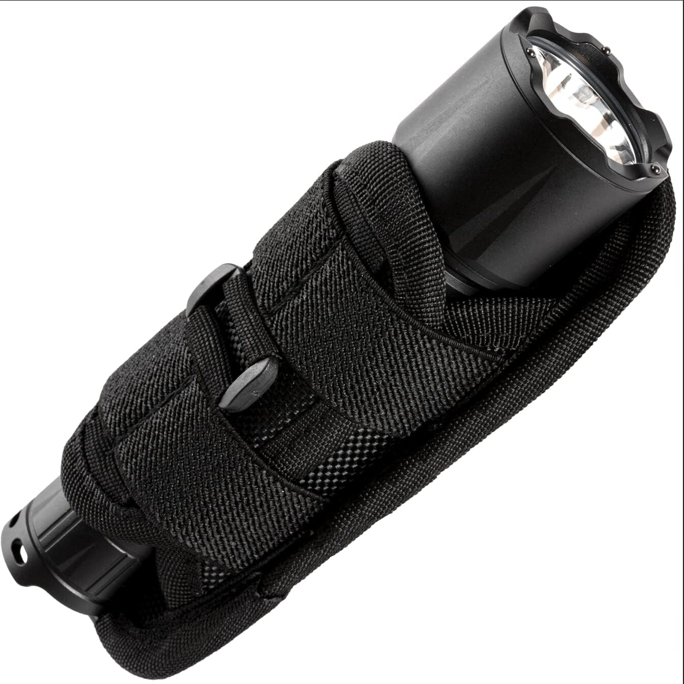 Tactical Flashlight Holster 360 Degree Holder for Police Military Security Belt