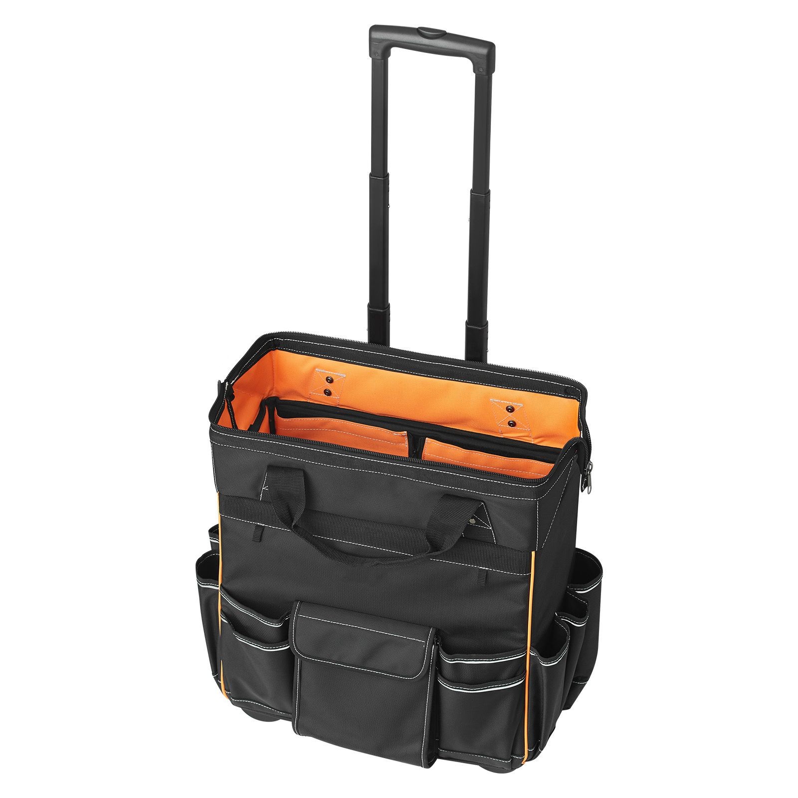 110lb 1680D 25-Pocket Rolling Tool Bag Wheels