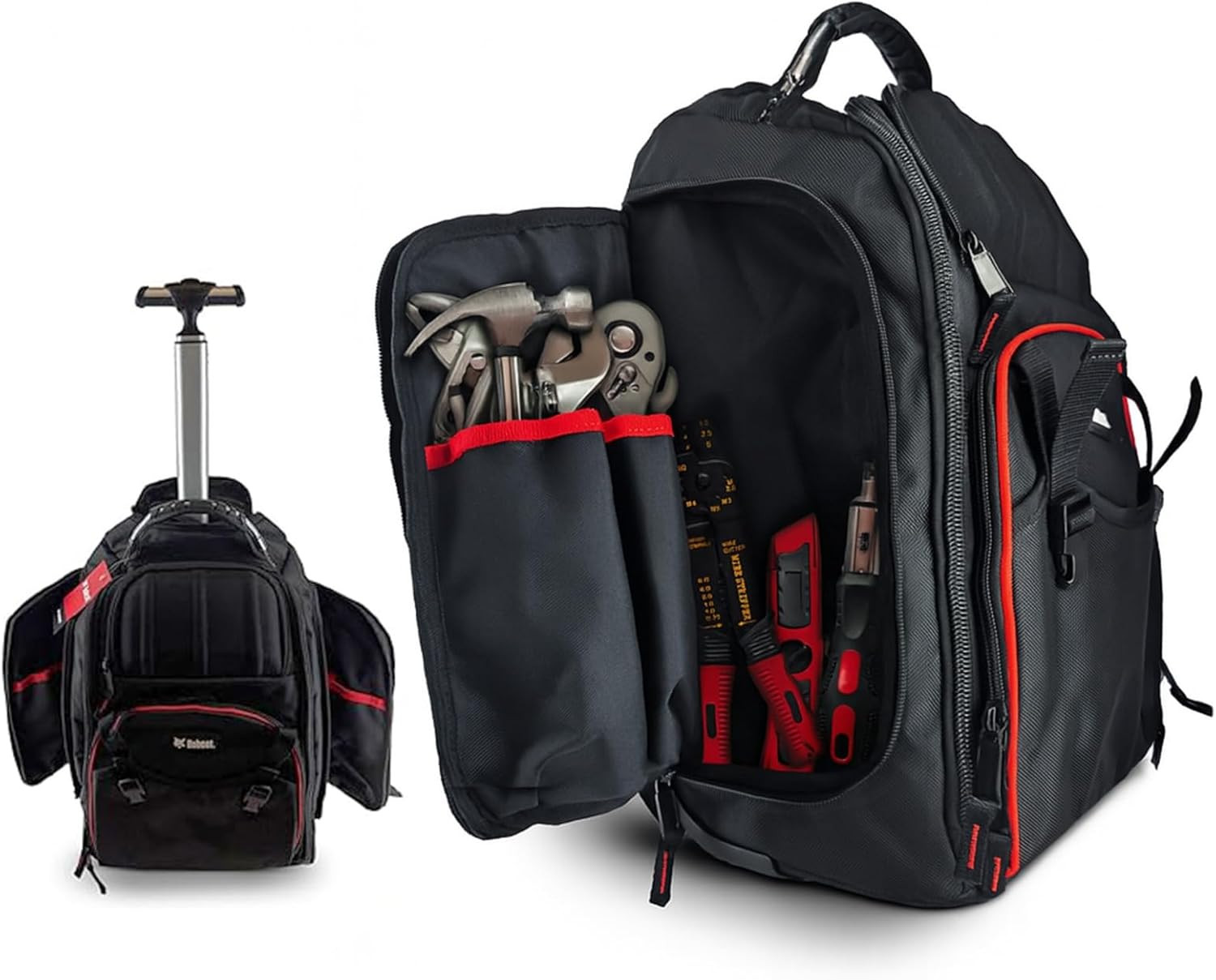 Bobcat 2-In-1 Rolling Tool Bag with Organizer & EVA Pocket – Premium Tools Backp