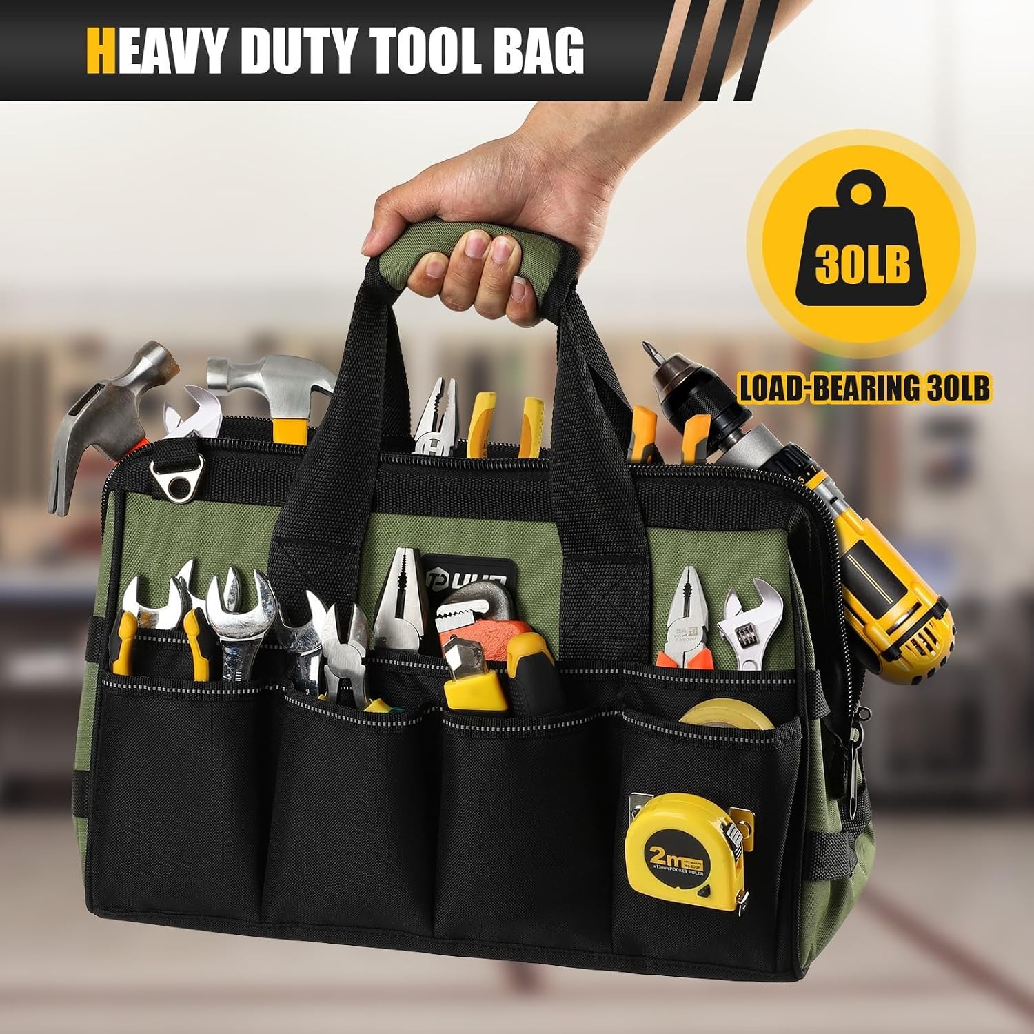 15Inch Portable Tool Box, Big Storage Organizer