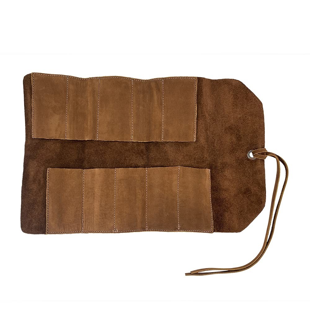 Hide Drink, Rustic Small Tool Roll-Up Bag (10 Slots), Portable Carry-On Pouch