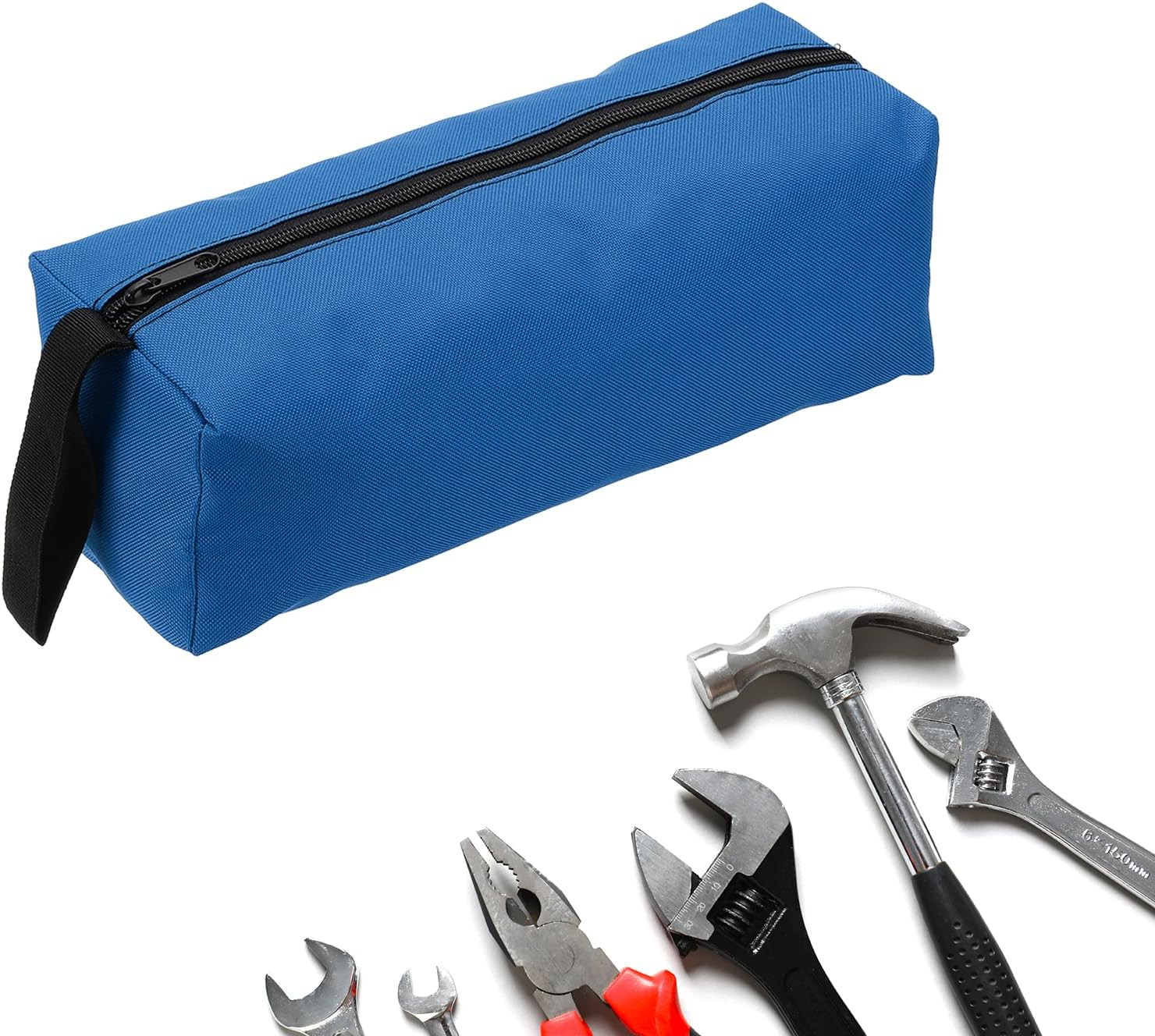 Zipper Utility Tool Bag 11.8X4X4 Inch Multi-Purpose Oxford Cloth Tote Tool Pouch