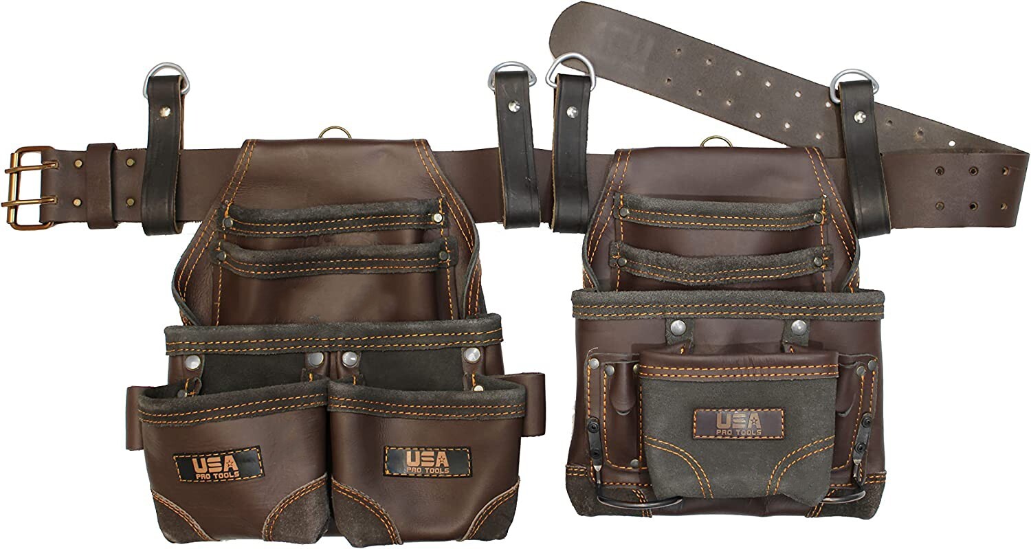 USA Pro Tools Tool Belt | Leather Tool Rig for Carpenters, Framers, Electricians