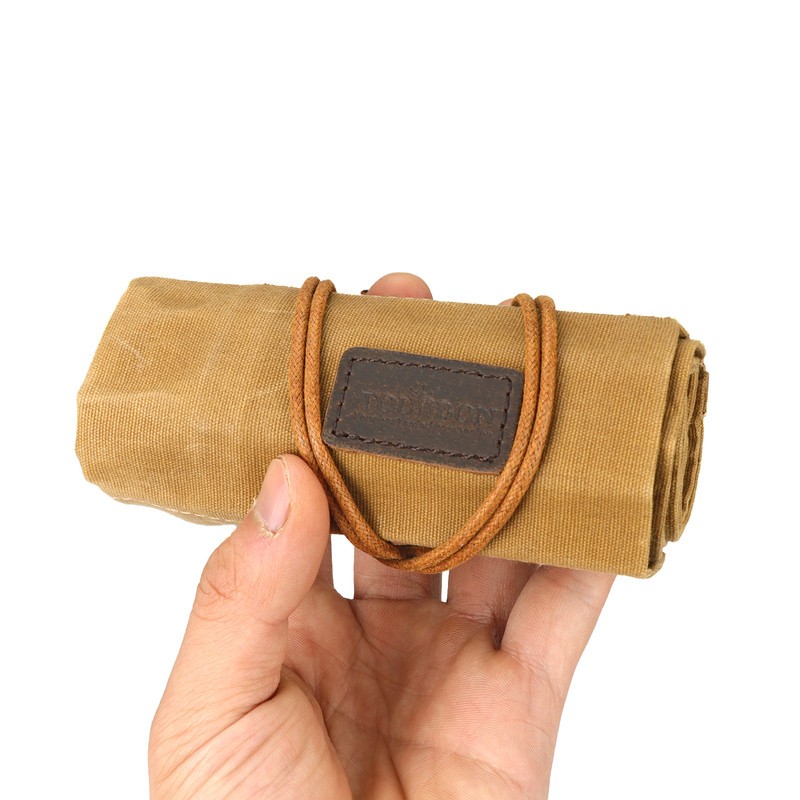 Tourbon Tools Pouch Roll Up Organizer Compact Carving Knife Holder Brown Durable