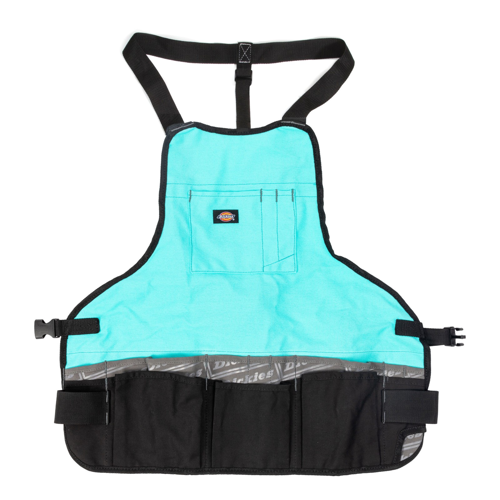 Womens Canvas Bib Apron 16 Pocket with Quick Release Buckle Teal Dickies 57147