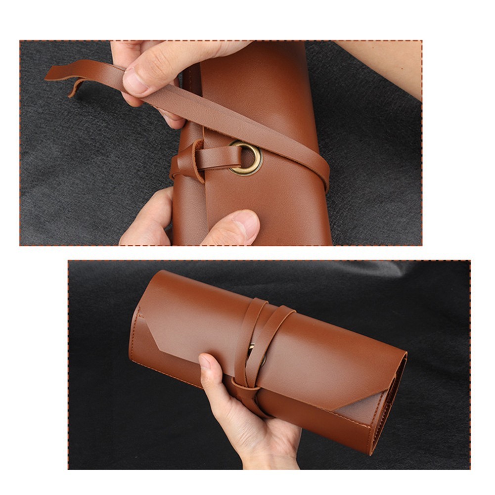 Classic Leather Tool Roll Bag for Compact and Organized Hardware Storage