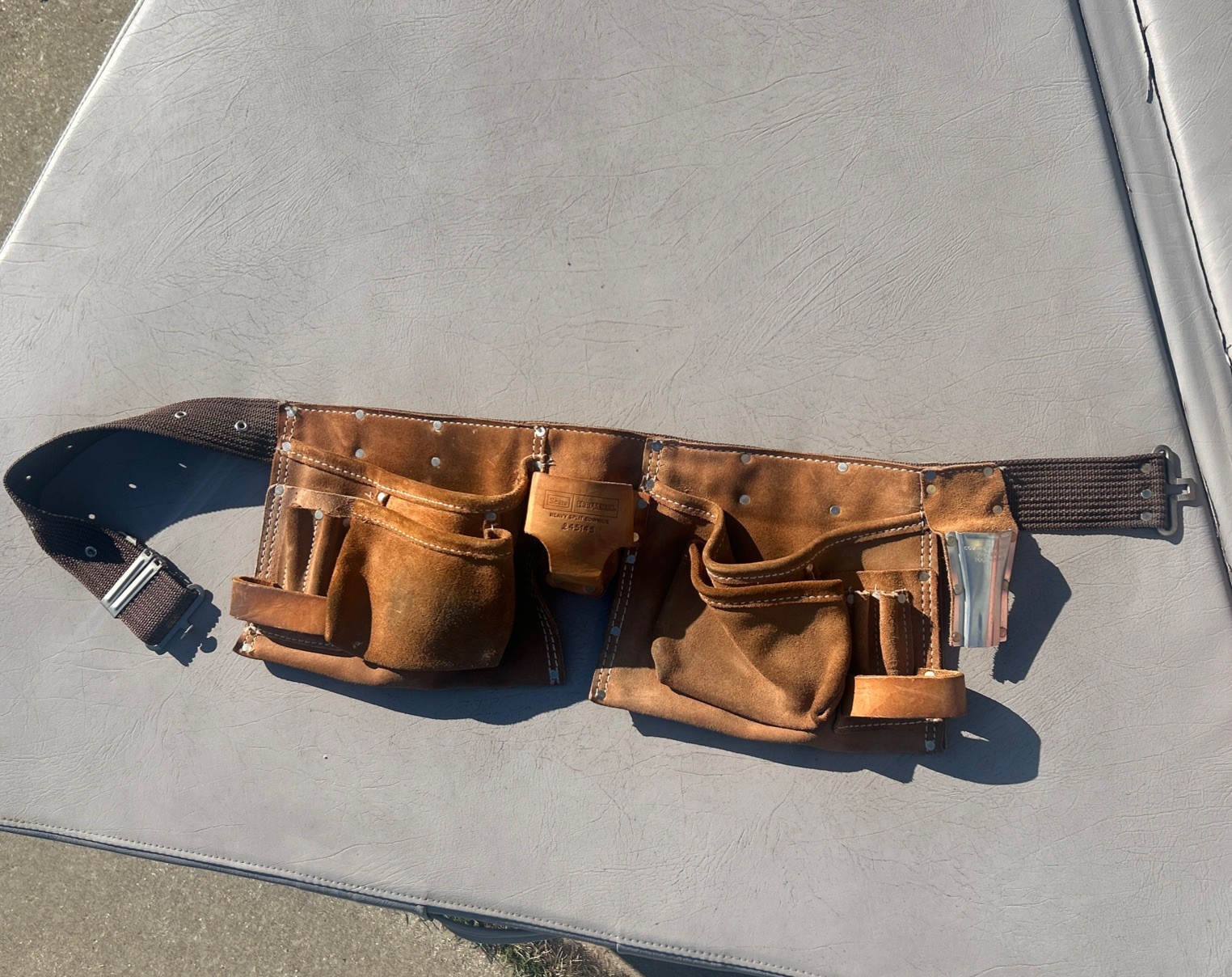 Sears Craftsman Leather Carpenters Adjustable Tool Belt Holder 945145 Vintage